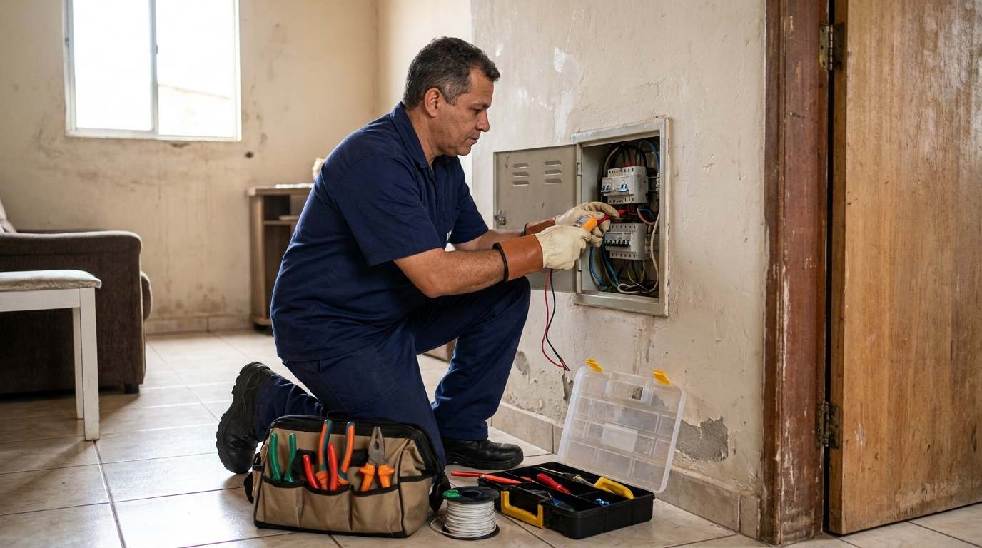 Eletricista com ferramentas em Ribeirão Preto‑SP