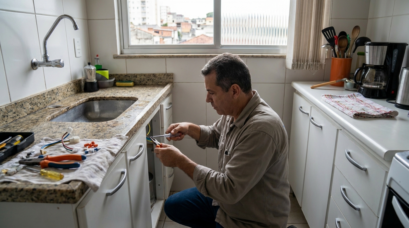 Eletricista instalando torneira eletrica em Ribeirão Preto‑SP