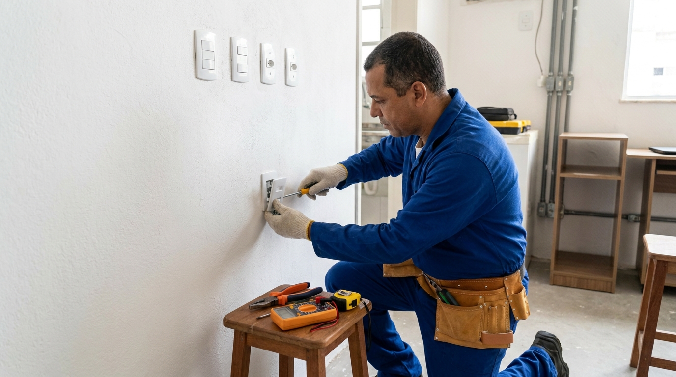 Instalacao de tomada e interruptor profissional em Ribeirão Preto‑SP